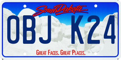 SD license plate 0BJK24