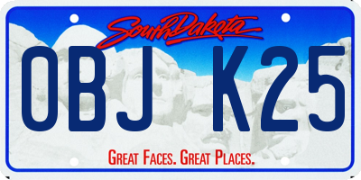 SD license plate 0BJK25