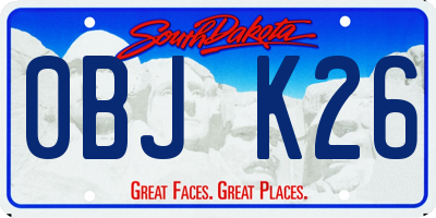 SD license plate 0BJK26
