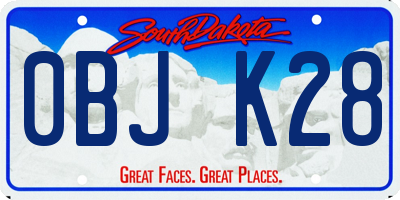 SD license plate 0BJK28