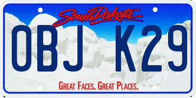 SD license plate 0BJK29
