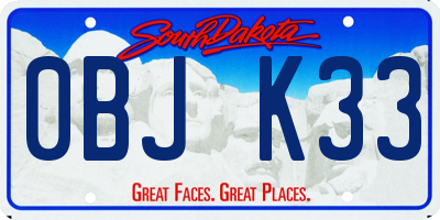 SD license plate 0BJK33