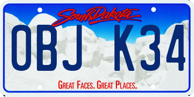 SD license plate 0BJK34
