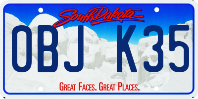 SD license plate 0BJK35