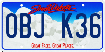 SD license plate 0BJK36