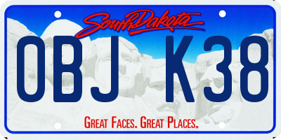 SD license plate 0BJK38