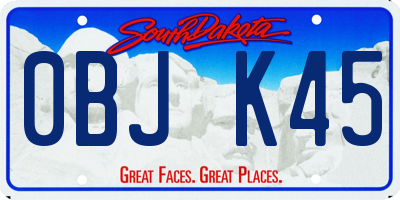 SD license plate 0BJK45