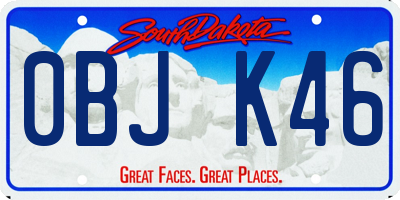 SD license plate 0BJK46