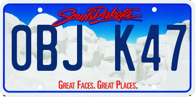 SD license plate 0BJK47