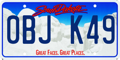 SD license plate 0BJK49