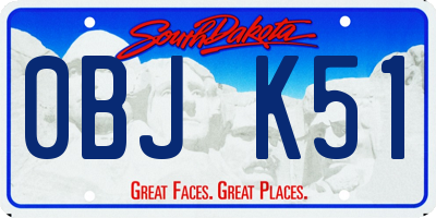 SD license plate 0BJK51