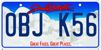 SD license plate 0BJK56