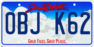 SD license plate 0BJK62