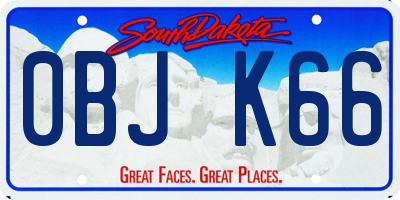 SD license plate 0BJK66