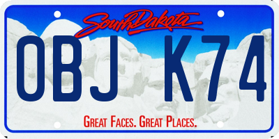 SD license plate 0BJK74