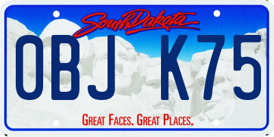 SD license plate 0BJK75