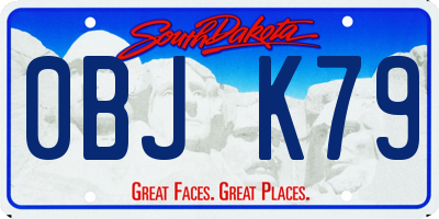 SD license plate 0BJK79