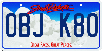SD license plate 0BJK80