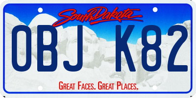 SD license plate 0BJK82