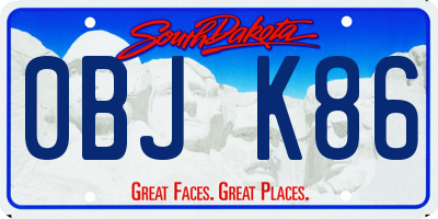 SD license plate 0BJK86