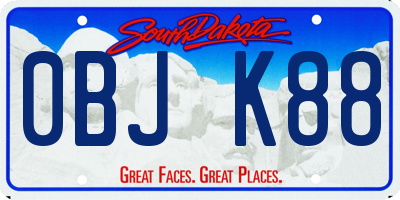 SD license plate 0BJK88