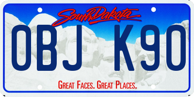 SD license plate 0BJK90