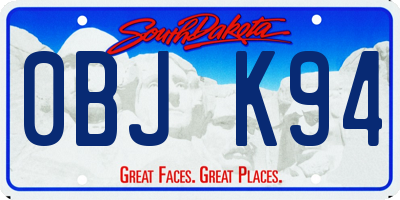 SD license plate 0BJK94