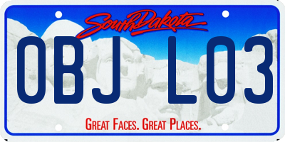 SD license plate 0BJL03