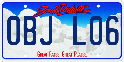 SD license plate 0BJL06