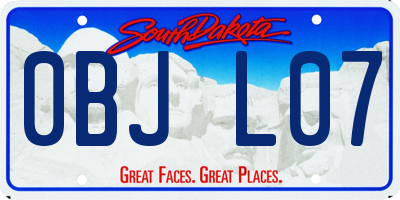 SD license plate 0BJL07