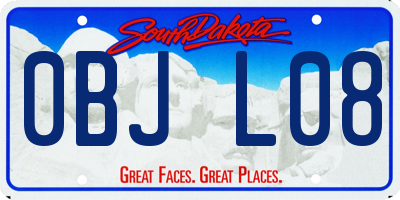 SD license plate 0BJL08