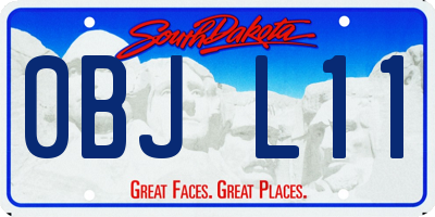 SD license plate 0BJL11