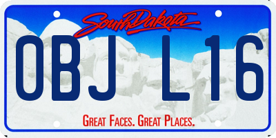 SD license plate 0BJL16