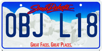 SD license plate 0BJL18