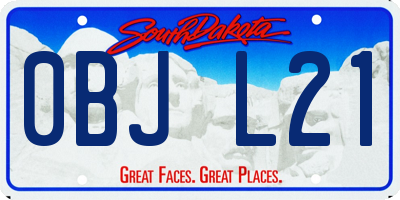 SD license plate 0BJL21