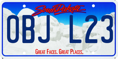 SD license plate 0BJL23