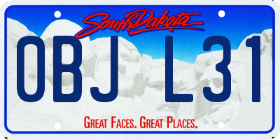 SD license plate 0BJL31