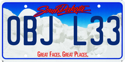 SD license plate 0BJL33