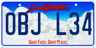 SD license plate 0BJL34