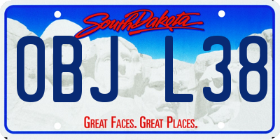 SD license plate 0BJL38