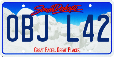 SD license plate 0BJL42