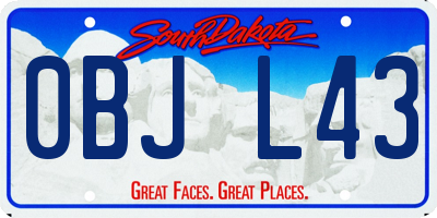 SD license plate 0BJL43