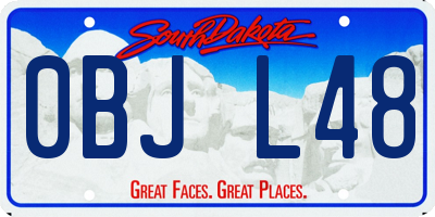 SD license plate 0BJL48