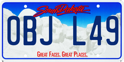 SD license plate 0BJL49