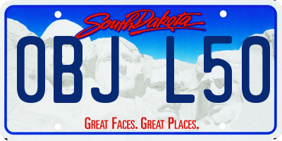 SD license plate 0BJL50