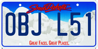 SD license plate 0BJL51