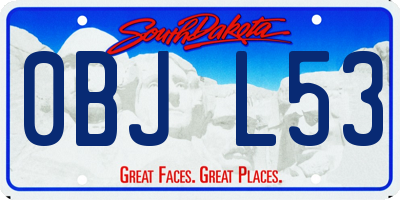 SD license plate 0BJL53