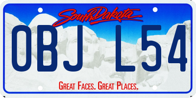 SD license plate 0BJL54