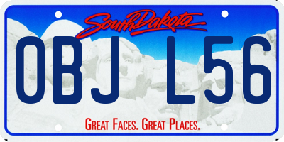 SD license plate 0BJL56