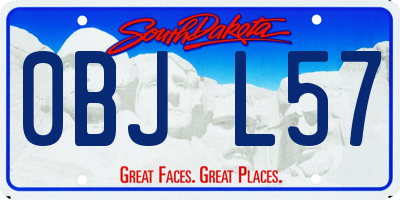 SD license plate 0BJL57